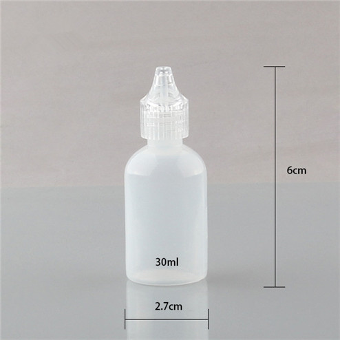 1oz natural-colored LDPE plastic boston round bottles JF-042