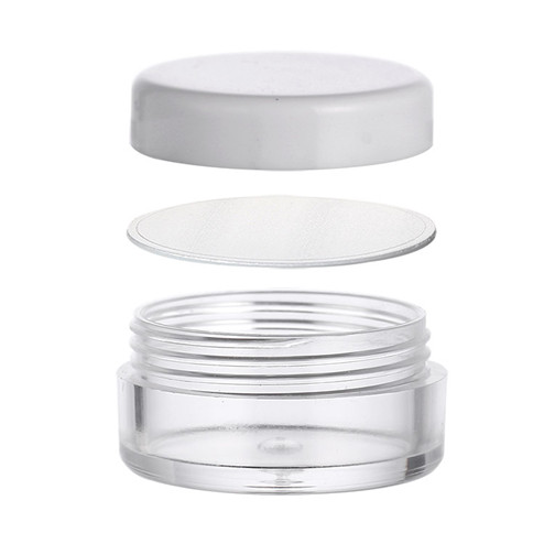 5ml Custom Color Small PS Plastic Jar with white Screw Lid